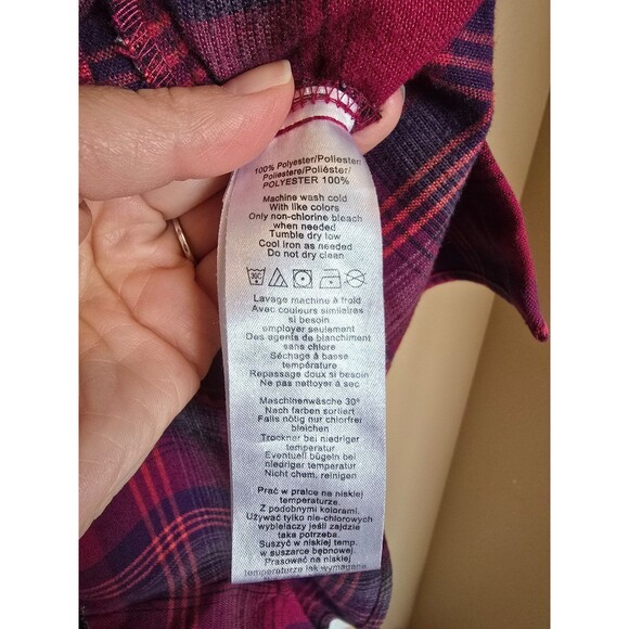 Burton DryRide Flannel Shirt Pink Purple Plaid Button Front Women's Size Medium - Picture 6 of 8
